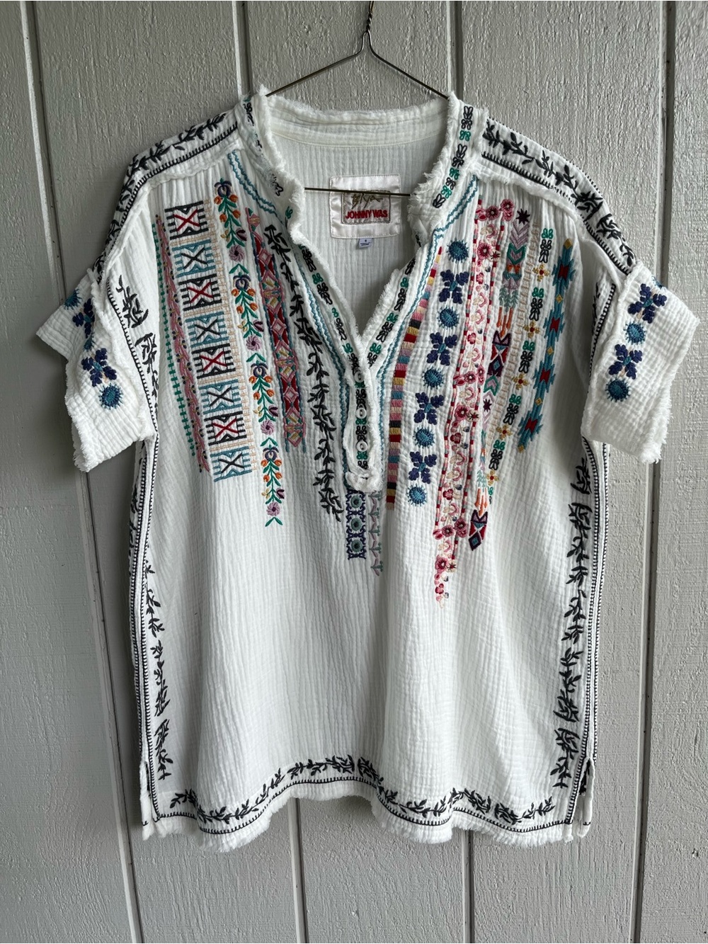 Johnny Was Cotton Gauze Radlie Blouse Size S